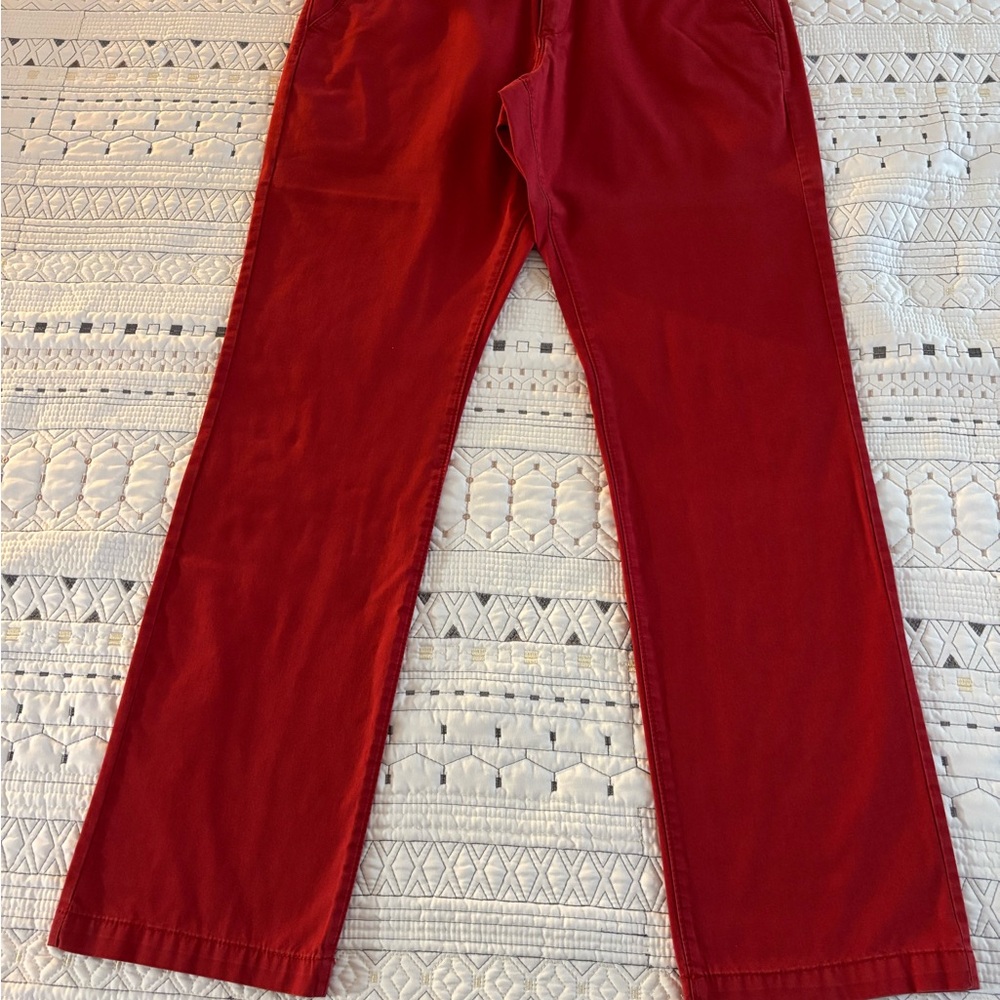 Express Red Chinos Structured Cotton (32x32)